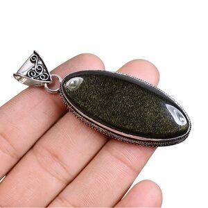 Sheen obsidian pendant